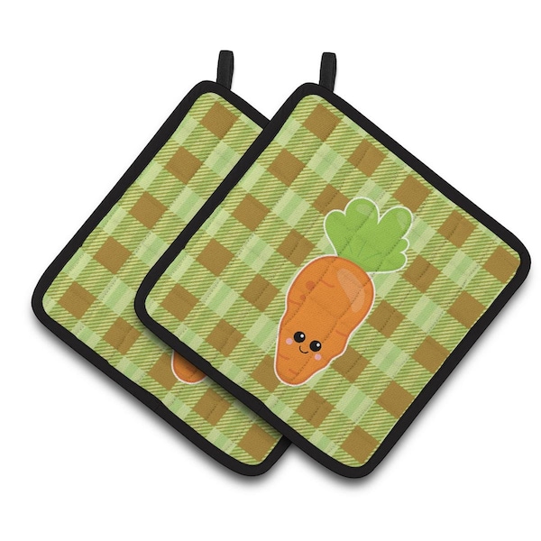 Carolines Treasures Carol the Carrot Pair of Pot Holders - BB6891PTHD