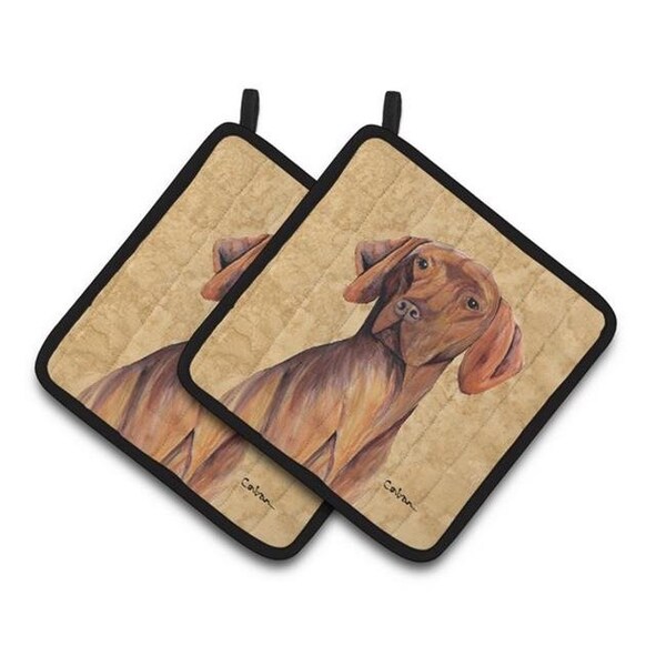 Carolines Treasures Carolines Treasures SC9132PTHD Vizsla Wipe Your Paws Pair of Pot Holders; 7.5 x 3 x 7.5 in. - SC9132PTHD