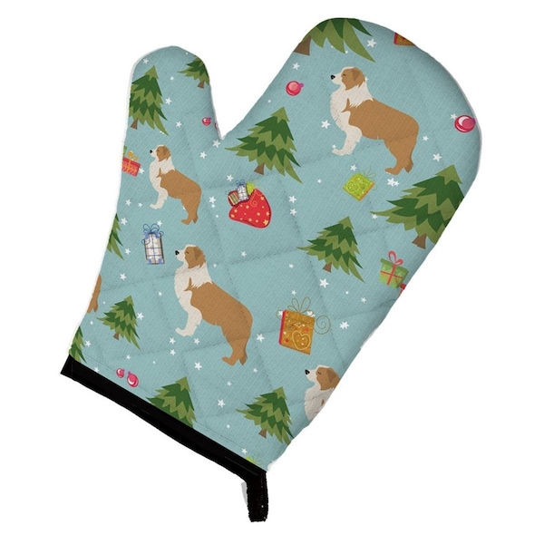 Carolines Treasures Christmas Red Border Collie Oven Mitt - BB4846OVMT