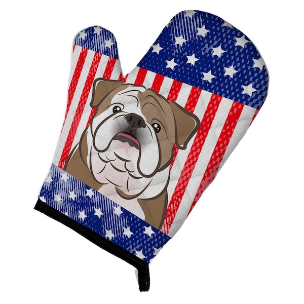 Carolines Treasures American Flag and English Bulldog Oven Mitt - BB2149OVMT