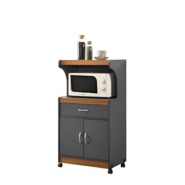 Made-To-Order 45.19 x 15.75 x 24 in. Microwave Kitchen Cart, Grey & Oak - MA2584711