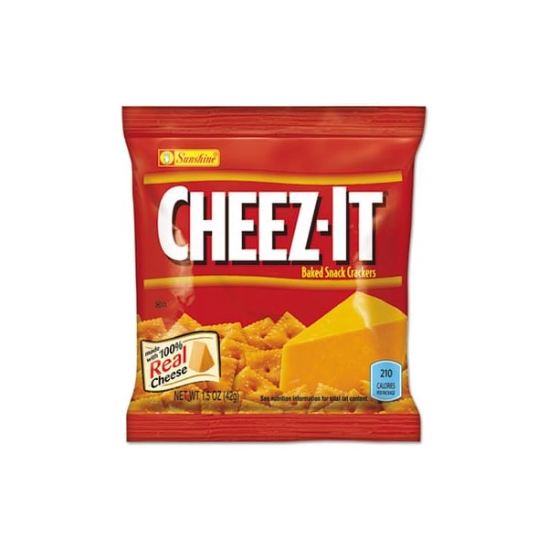 Kelloggs Sunshine, Galletas Cheez-It, Bolsa de 1.5 Oz, Bajo en Grasa, 60 piezas - 122264