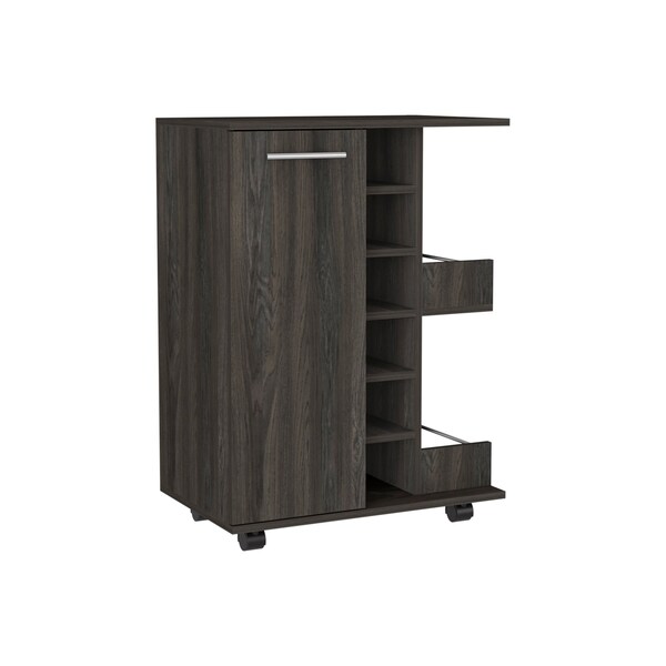 Tuhome Irvine 2 Piece Living Room Set, Bar Cart, Coffee Table, Espresso - CLIV32