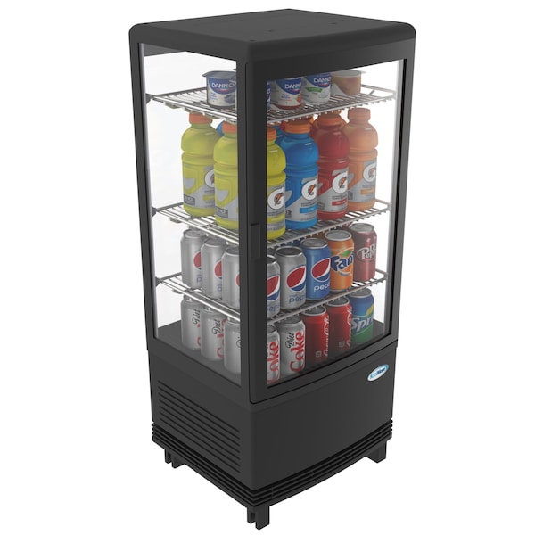 Koolmore Countertop Refrigerator Display Case Commercial Beverage Cooler with LED lighting - CDCU-3C-BK