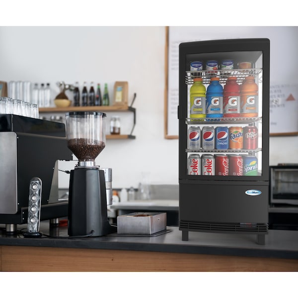 Koolmore Countertop Refrigerator Display Case Commercial Beverage Cooler with LED lighting - CDCU-3C-BK