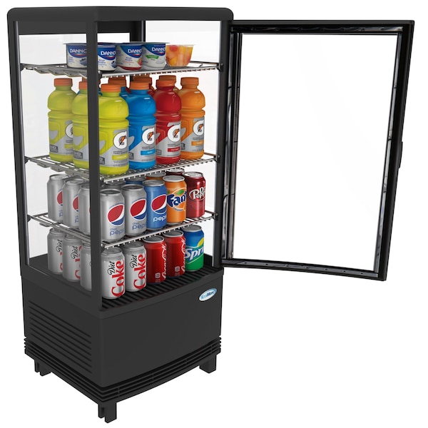 Koolmore Countertop Refrigerator Display Case Commercial Beverage Cooler with LED lighting - CDCU-3C-BK