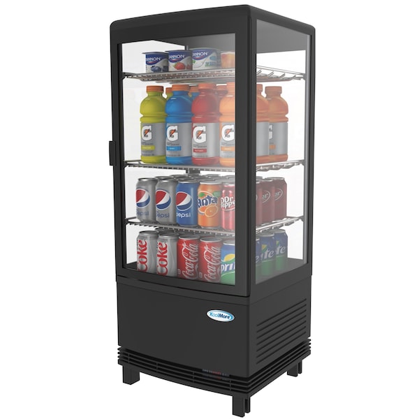 Koolmore Countertop Refrigerator Display Case Commercial Beverage Cooler with LED lighting - CDCU-3C-BK