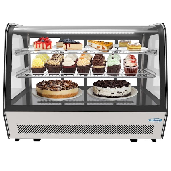 Koolmore 35" NSF Commercial Countertop Refrigerator Display Case Merchandiser with LED Lighting - CDC-5C-BK
