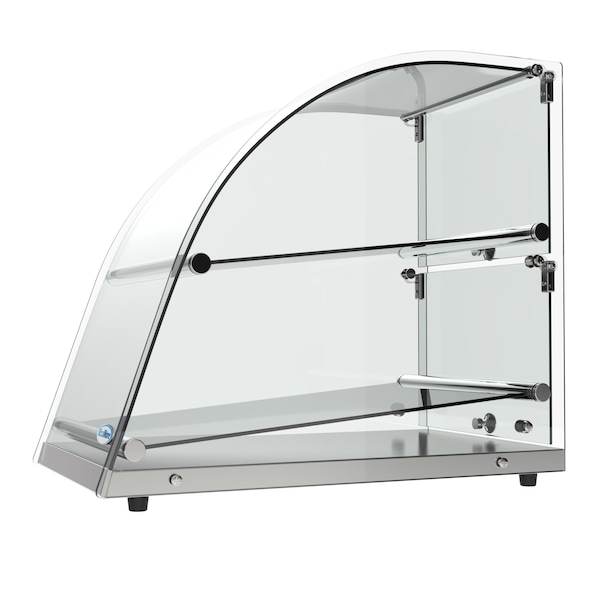 Koolmore 2 Tier Commercial Countertop Bakery Display Case with Front Curved Glass and Rear Door - DC-2CN