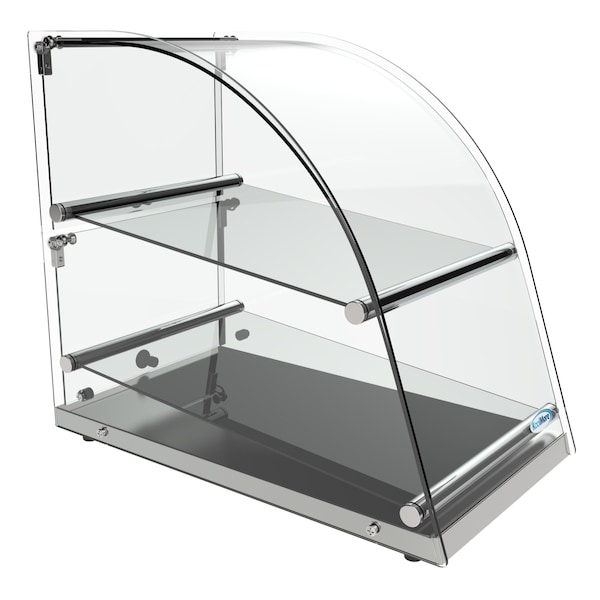 Koolmore 2 Tier Commercial Countertop Bakery Display Case with Front Curved Glass and Rear Door - DC-2CN