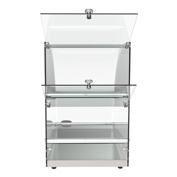 Koolmore 2 Tier Commercial Countertop Bakery Display Case with Front Curved Glass and Rear Door - DC-2CN