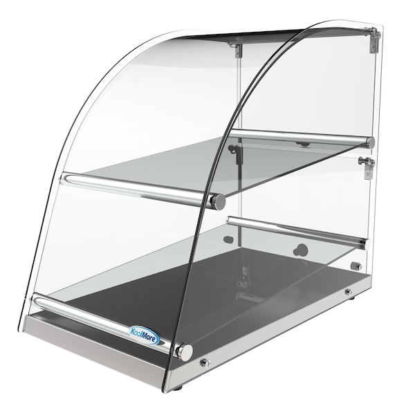 Koolmore 2 Tier Commercial Countertop Bakery Display Case with Front Curved Glass and Rear Door - DC-2CN