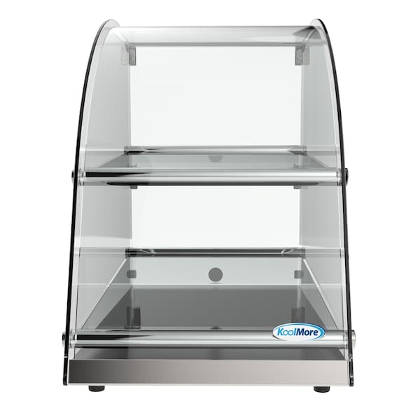 Koolmore 2 Tier Commercial Countertop Bakery Display Case with Front Curved Glass and Rear Door - DC-2CN