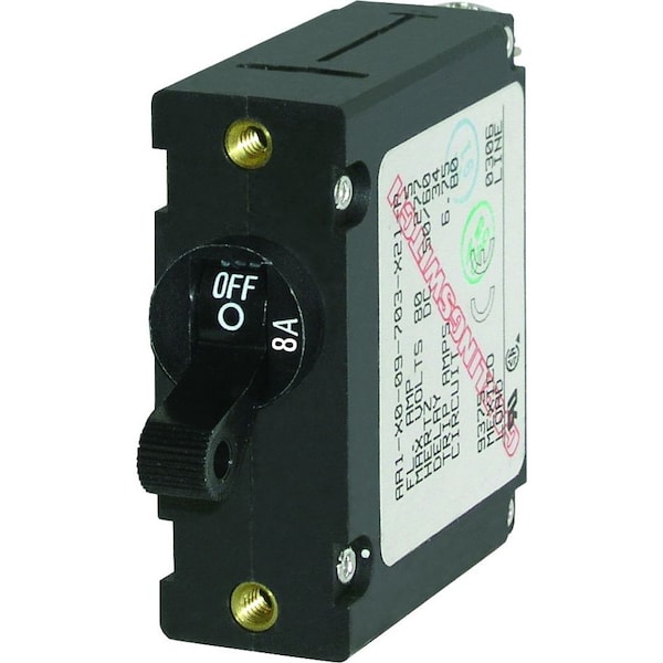 Blue Sea Systems Circuit Breaker, A Series, 8A, 1 Pole, 240V AC, 7.5kA at 65V DC - 7347
