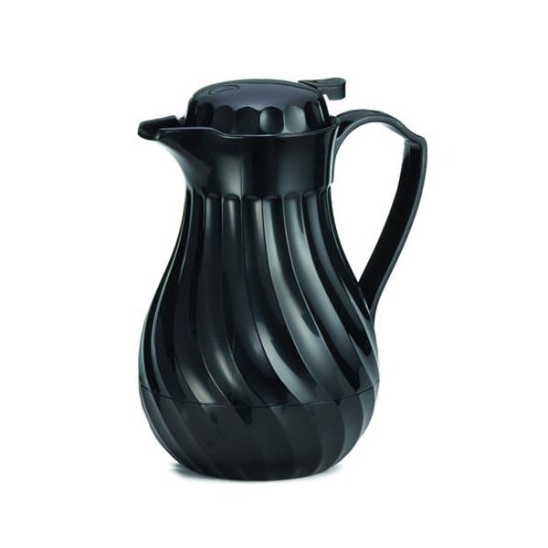 Winco 42 Oz Black Swirl Carafe - VSW-42K