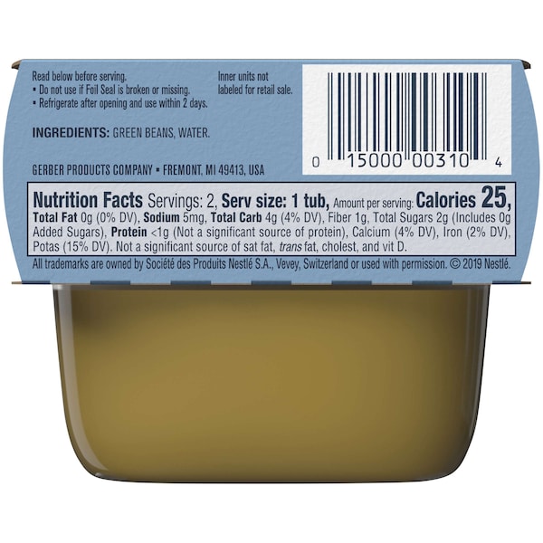 Gerber Gerber 1st Foods Green Bean Multi Pack 4 oz. Tubs, PK8 - 00015000910440U

Gerber Gerber 1st Foods Green Bean Multi Pack de 4 oz. Tubs, PK8 - 00015000910440U