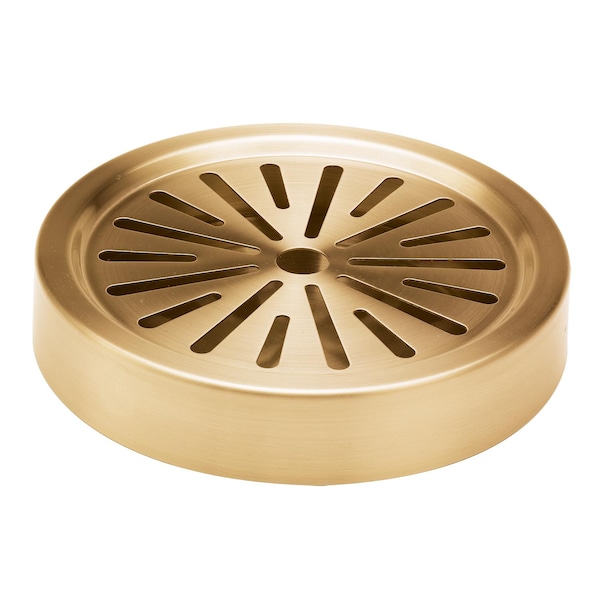 Service Ideas Round Drip Tray, 6" diamater, Stainless Steel, Vintage Gold - DT6BSVG