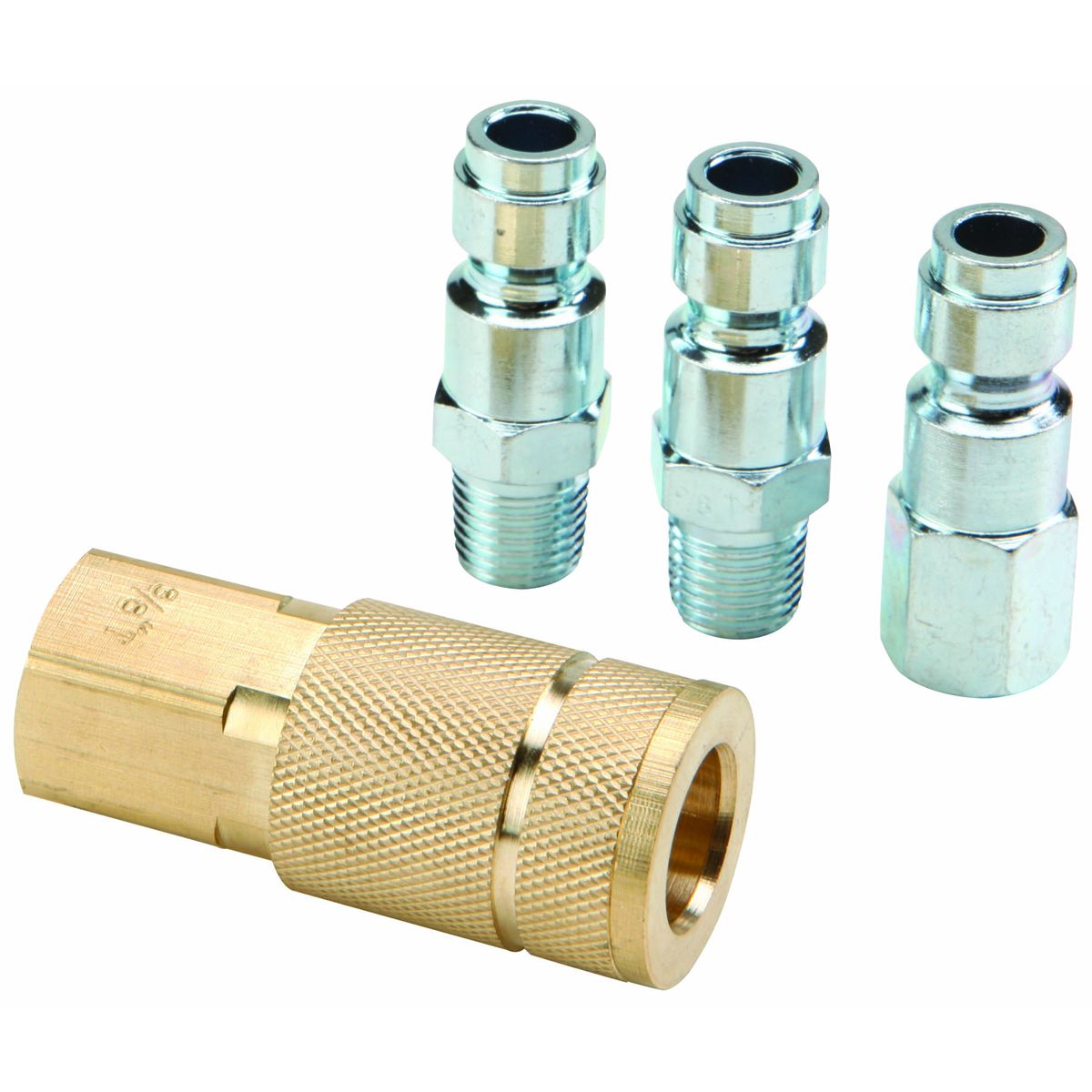 Kit de acoplador y conector de la serie automotriz 1/4 In. x 3/8 In. 4 pzas Central Pneumatic - 68187