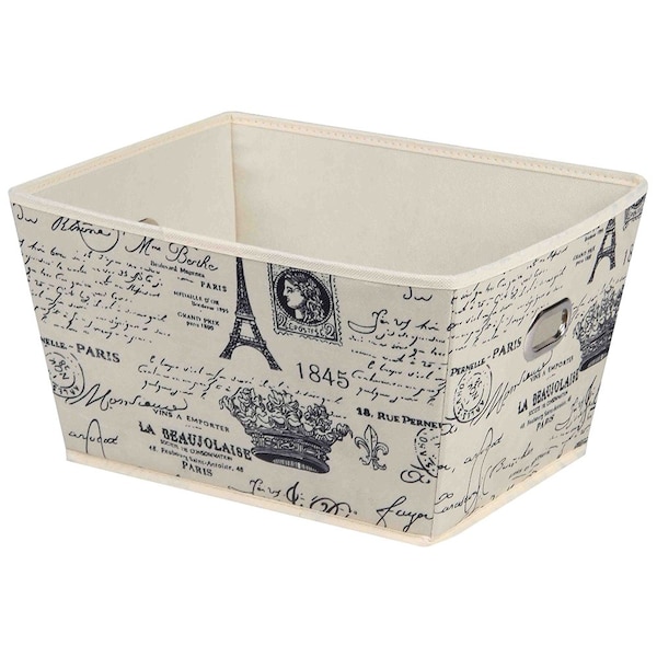 Home Basics Home Basics Paris Collection Large Non-Woven Storage Bin, Natural - ZOR96270