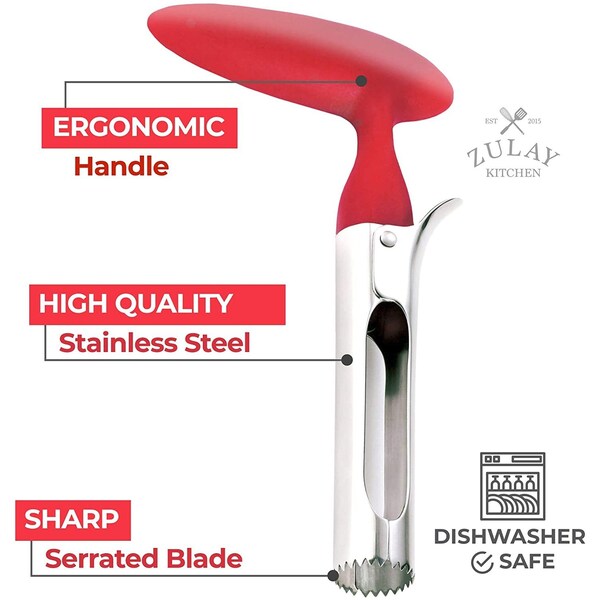 Zulay Kitchen Zulay Apple Corer SS  Red - ZULB07C6CP1XB