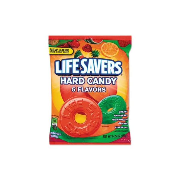 Distribuidores de Cinco Estrellas LifeSavers, CARAMELO DURO, SABORES ORIGINALES CINCO, BOLSA DE 6.25 OZ - 88501