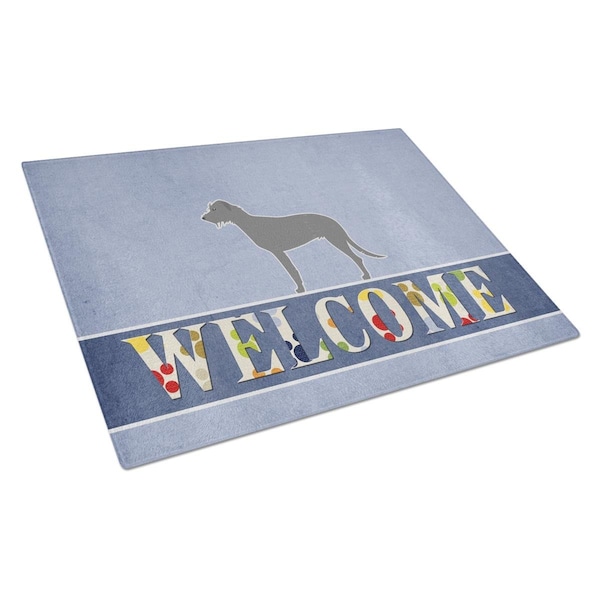Carolines Treasures Irish Wolfhound Welcome Glass Cutting Board Large - BB5507LCB