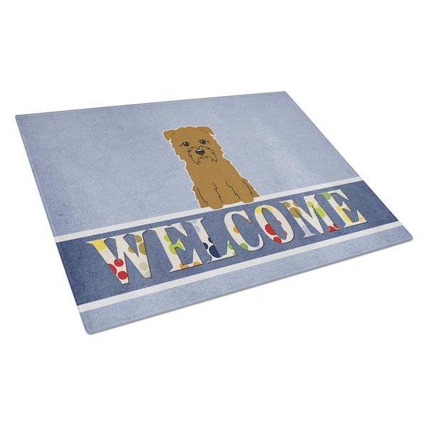 Carolines Treasures Glen of Imal Tan Welcome Glass Cutting Board Large - BB5641LCB