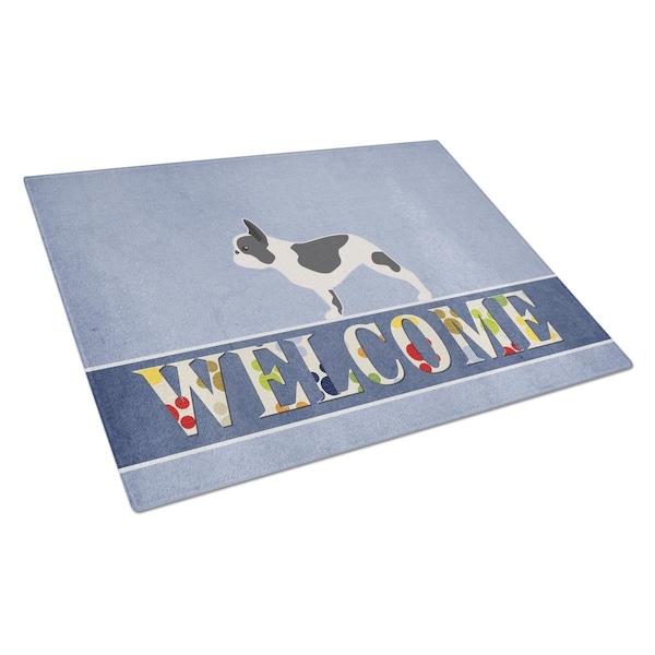 Carolines Treasures French Bulldog Welcome Glass Cutting Board Large - BB5545LCB