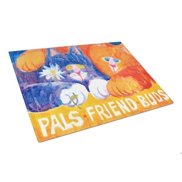 Carolines Treasures 15 x 12 in. Cats Pals Friends Buds Glass Cutting Board- Large - 6029LCB
