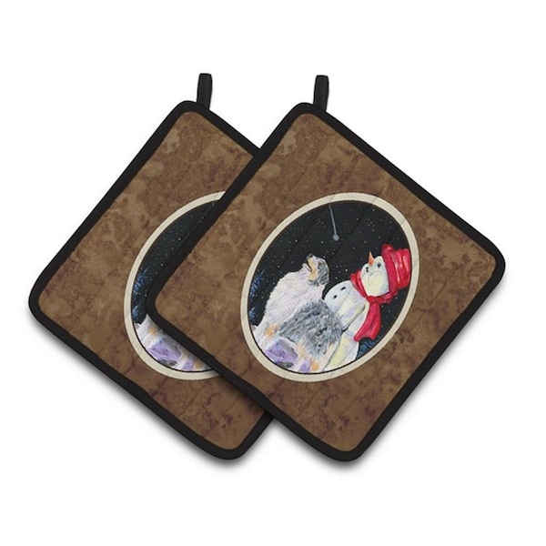 Carolines Treasures Australian Shepherd Pair of Pot Holders, 7.5 x 3 x 7.5 in. - SS8574PTHD