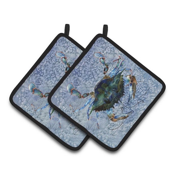 Carolines Treasures Crab Pair of Pot Holders, 7.5 x 3 x 7.5 in. - 8151PTHD