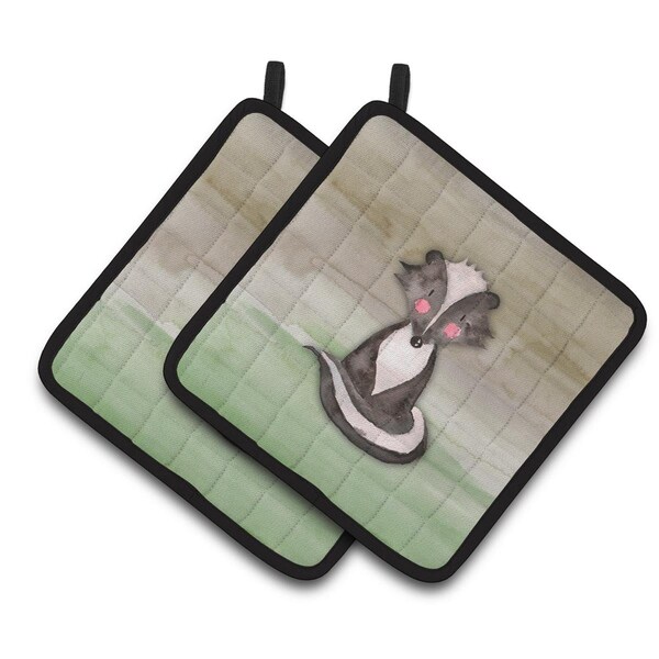 Carolines Treasures Badger Watercolor Pair of Pot Holders - BB7440PTHD