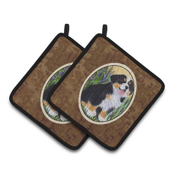 Carolines Treasures Bernese Mountain Dog Pair of Pot Holders, 7.5 x 3 x 7.5 in. - SS8215PTHD