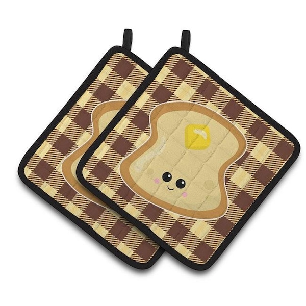 Carolines Treasures Carolines Treasures BB7041PTHD Buttered Toast Face Pair of Pot Holders - BB7041PTHD
