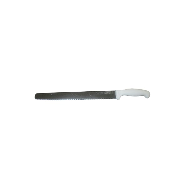 Stanton Trading Slicer Knife12" WhitePP handle serrated edge, high-carbonsteel - KNV-SLCSER12-WH
