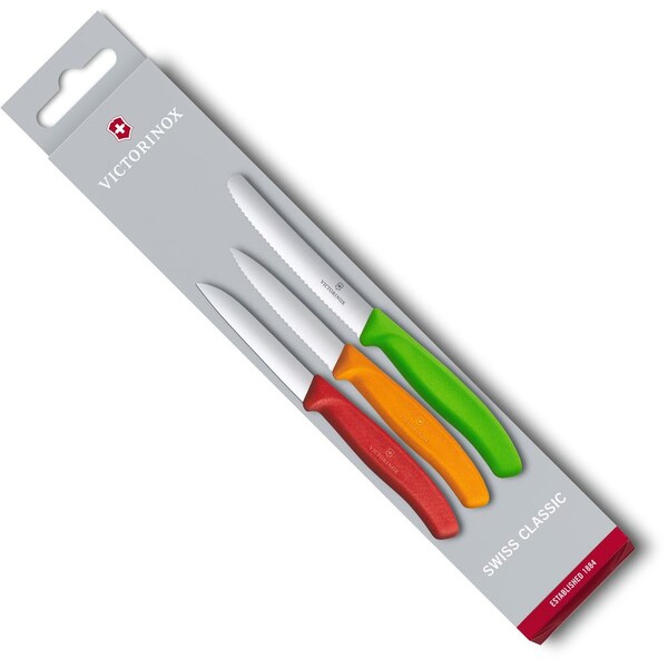 Swiss Army Brands Kitchen Sets, 3-Piece Paring Set 30.25In Strt Red, 30.25In Serrated Orange, 40.5In Utility Green - VIC-6.7116.32