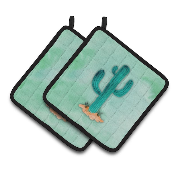 Carolines Treasures Western Cactus Watercolor Pair of Pot Holders - BB7369PTHD