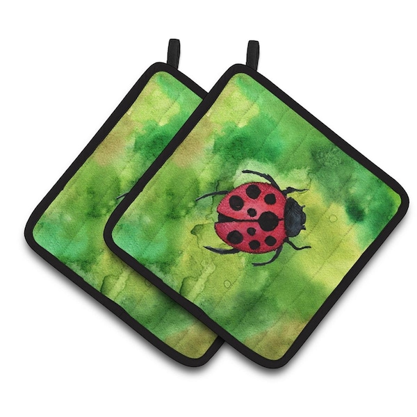 Carolines Treasures Irish Lady Bug Pair of Pot Holders - BB5770PTHD