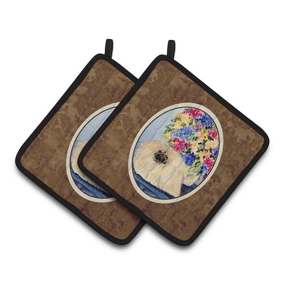 Carolines Treasures Pekingese Pair of Pot Holders, 7.5 x 3 x 7.5 in. - SS8315PTHD