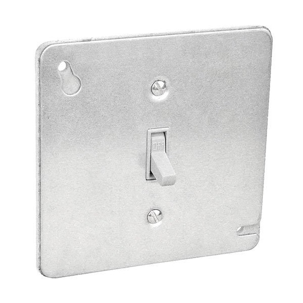 Southwire Electrical Box Cover, Square, Galvanized Steel, Toggle and Flat Cover - 52C1-TOG