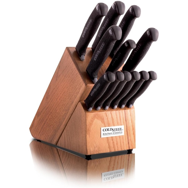 Gsm 2022 Cold Steel Wood Block For Kitchen Classics Fixed Oak Wood Block Steel - CLD-59KBL
