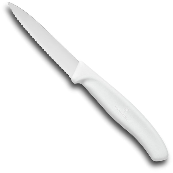 Swiss Army Brands 2024 Victorinox Kitchen Paring 3.25In Serrated, Spear Point Blade, White Bulk - VIC-6.7637
