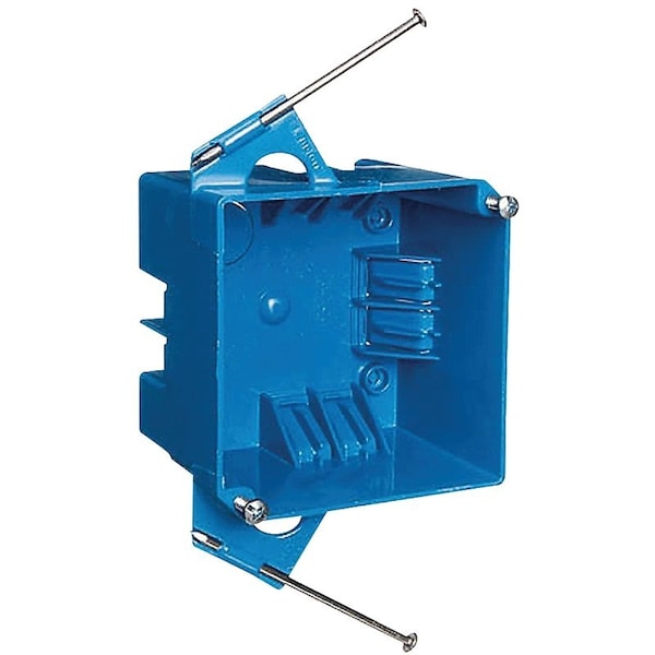 Carlon Outlet Box, 2-Gang, Thermoplastic, Blue, Captive Nail Mounting - B432A-UPC