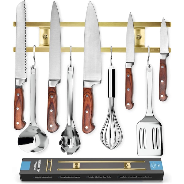 Zulay Kitchen Magnetic Knife Strip 12 Inch  Gold - ZULB089LYZ77X