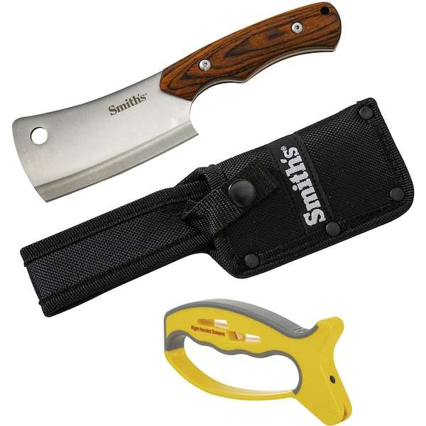 Smiths Consumer Products 2023 Smith'S Edgesport Camp Cleaver Knife W/ Sharpener Combo - SMI-51324