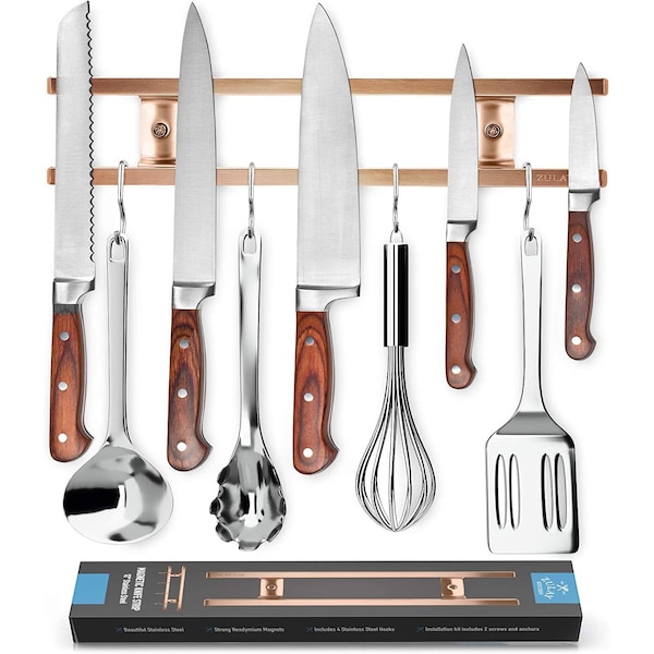 Zulay Kitchen Magnetic Knife Strip 12 Inch  Rustic Copper - ZULB089LKXFVM