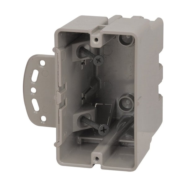 Southwire Romex Multi-Mount Outlet Box, 1-Gang, 4-Knockout, 1/2 in, Polycarbonate, Gray, Wall - MSBMMT1G