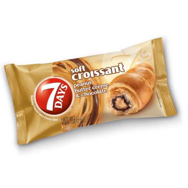 7 Días 7 Días Crema de Mantequilla de Cacahuate y Croissant de Chocolate 2.65 oz., Paquete de 24 - 500120406