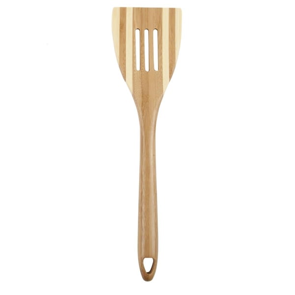 Kitchencuisine 12 in. Pro Chef Beige Bamboo Slotted Spatula - KI2187970