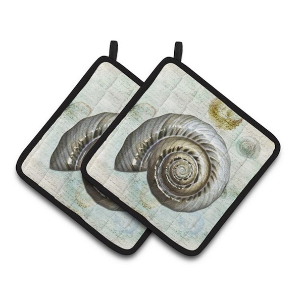 Carolines Treasures Shells Pair of Pot Holders, 7.5 x 3 x 7.5 in. - SB3033PTHD